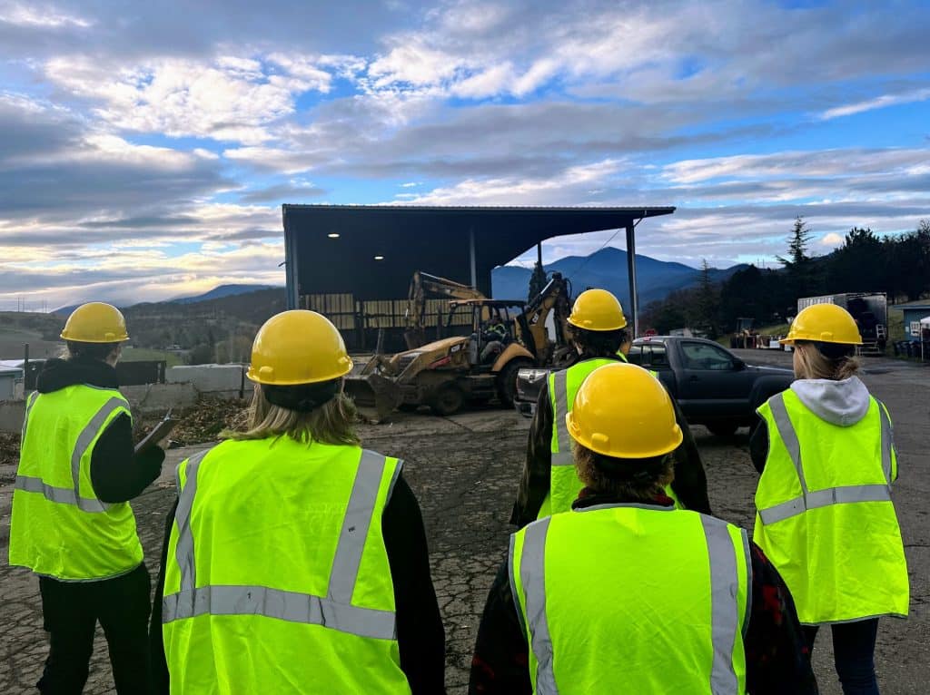 2024 student artists at their safety orientation at the Recology Transfer Station.