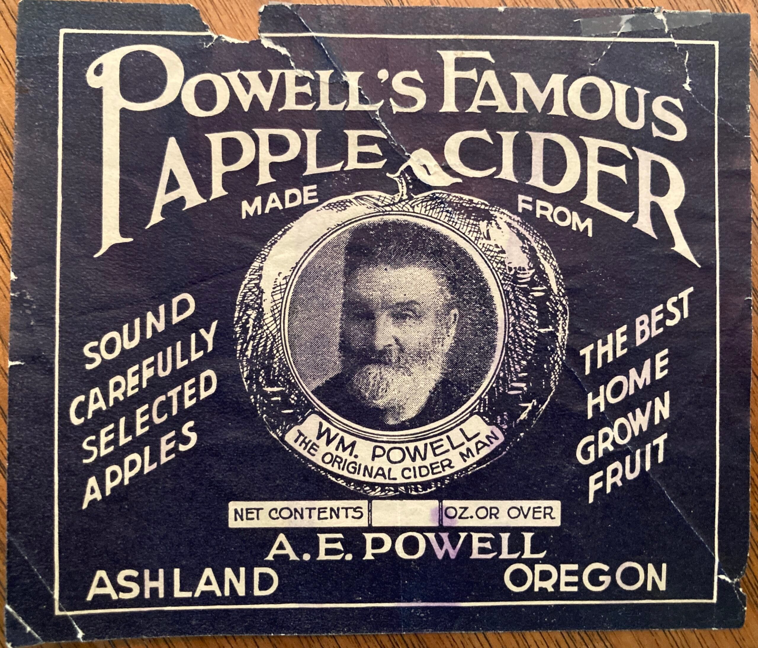 Powell's Apple Cider label, no date.
