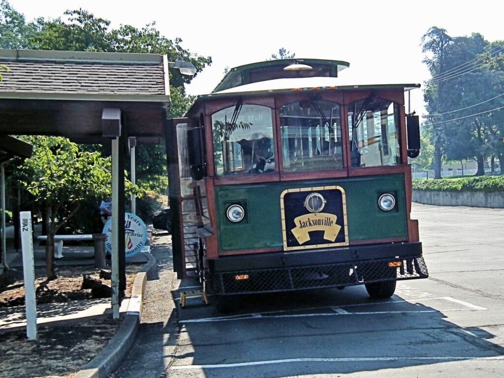 Jacksonville trolley used for the Trolley Tour on the 150th anniversary of First Presbyterian Church.