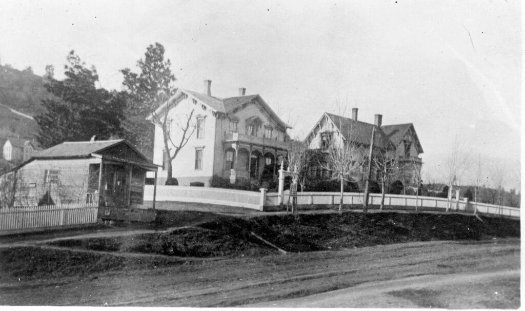 Ann and James Russell's house at 117 North Main Street on left of photo. Photo taken between 1871 and 1901