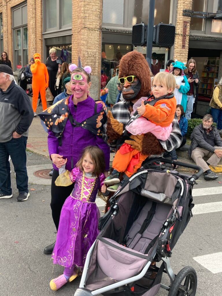 Ashland Children's Halloween parade 2025 - creatures with kids