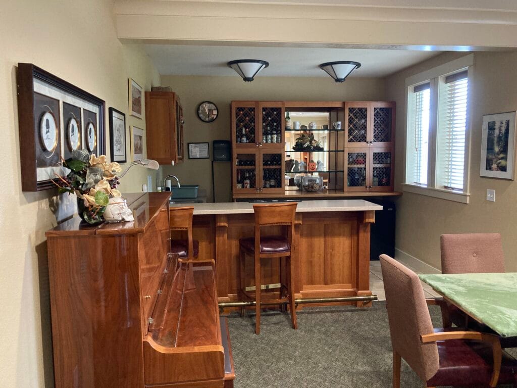 Mountain Meadows residents have a weekly "Happy Hour" bar here in the Clubhouse.