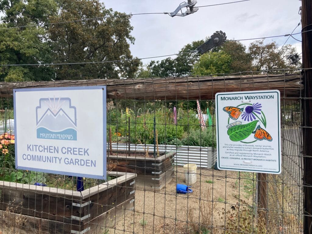Entrance to the Kitchen Creek Community Garden.