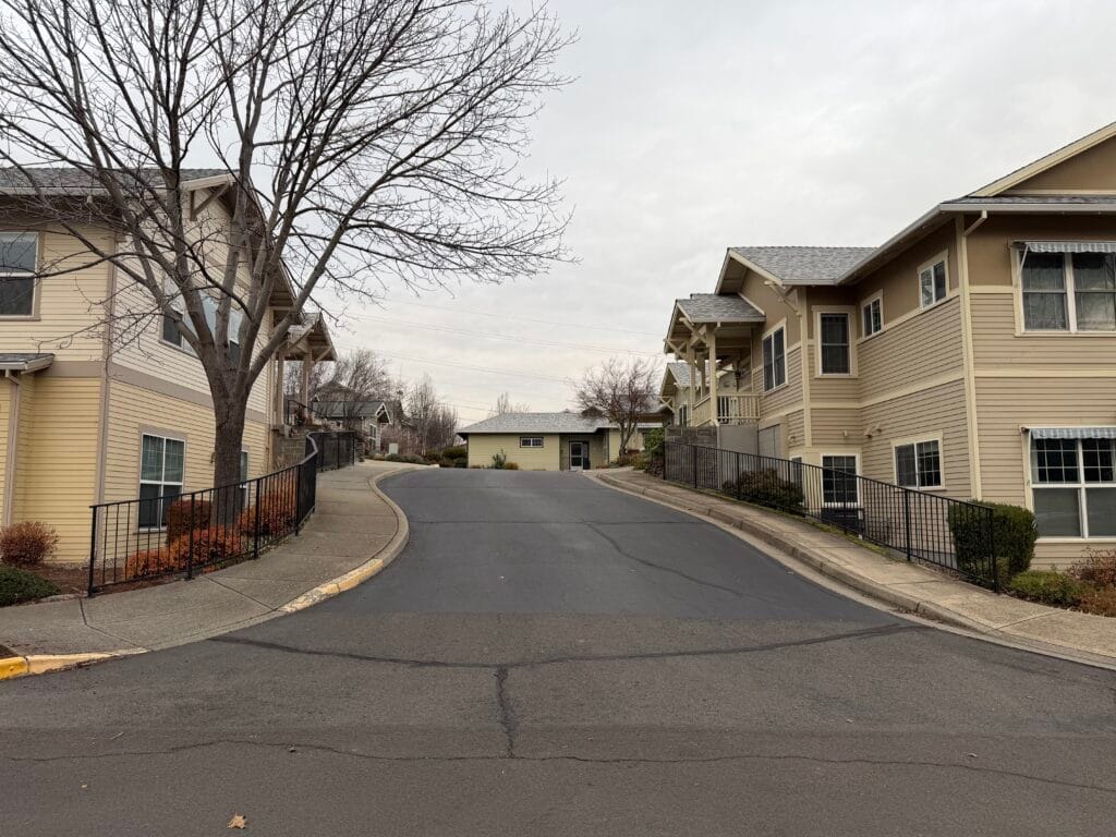 Looking east on Nandina Street from Plum Ridge Drive.