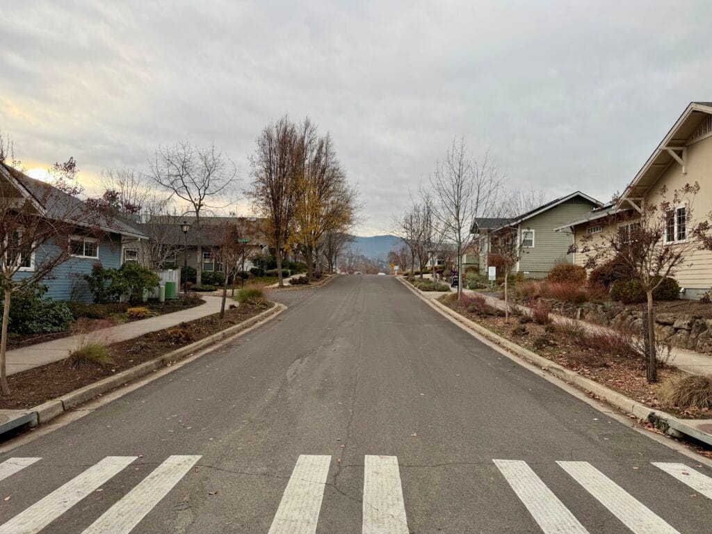 Looking west on Mountain Meadows Drive from North Mountain Avenue.