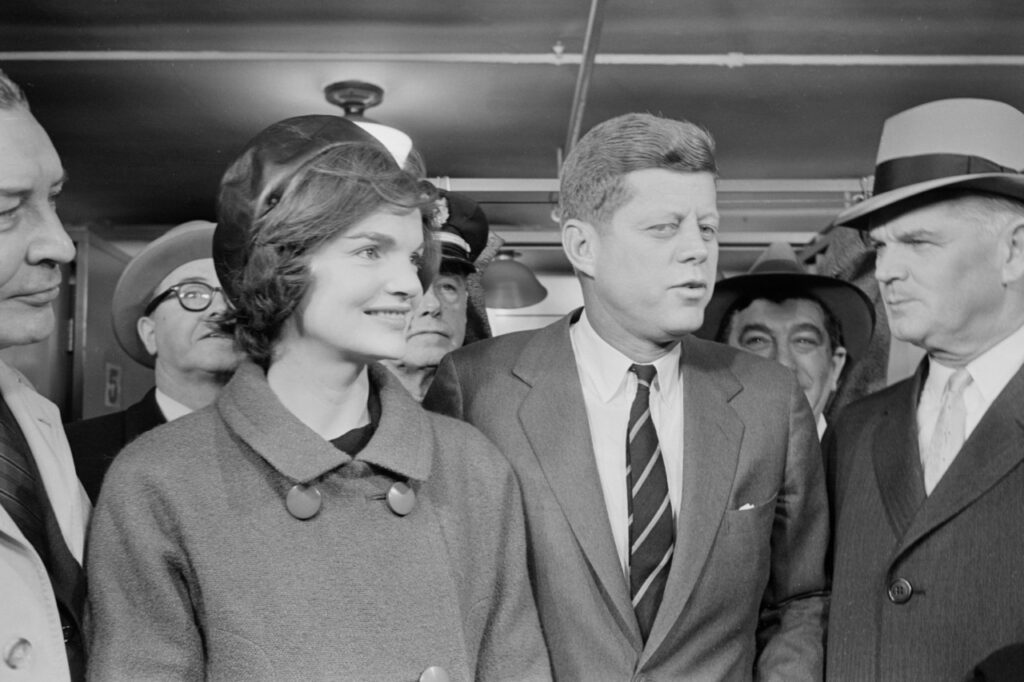 President John Kennedy and Jacqueline Kennedy in Boston, November 8, 1963.