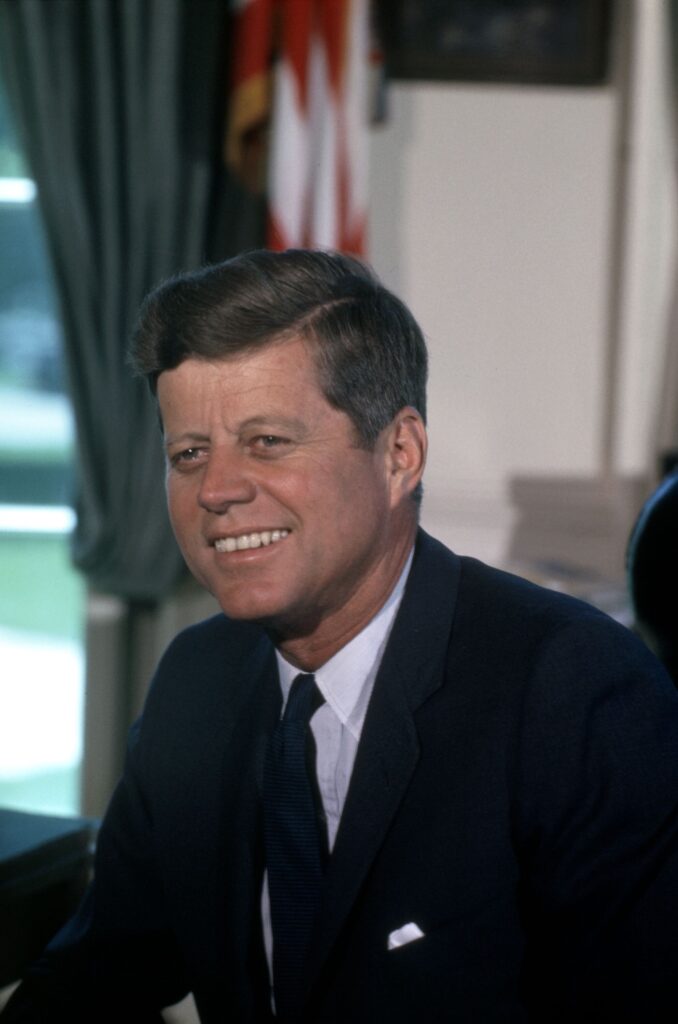 President John F. Kennedy, White House portrait photo in 1963. (photo by Cecil Stoughton, from Wikimedia Commons)