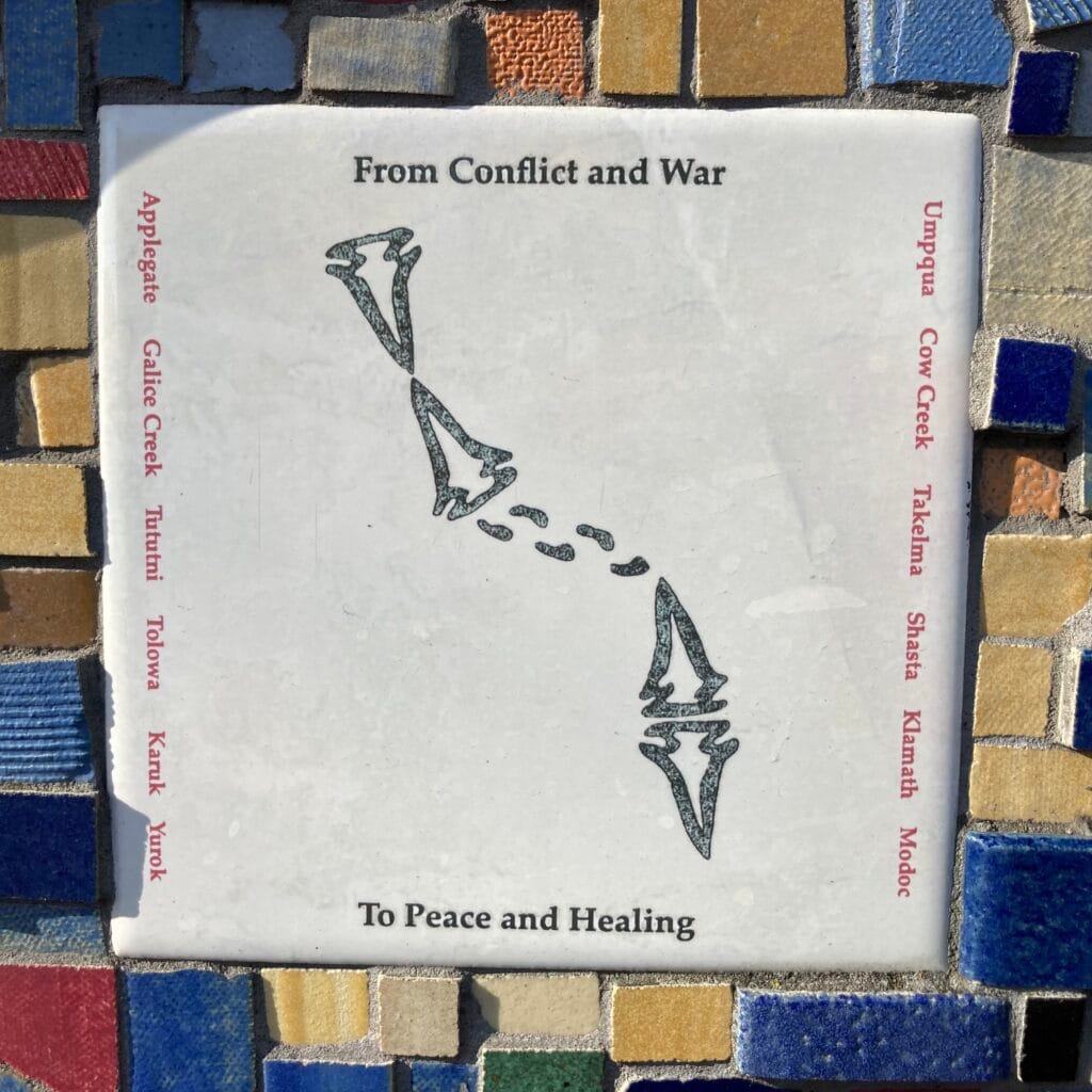 Healing and inspiration -- A ceramic tile design by Thomas Doty on the Peace Wall public artwork.