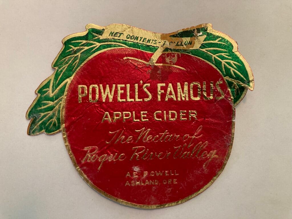Powell's Famous Apple Cider label.
